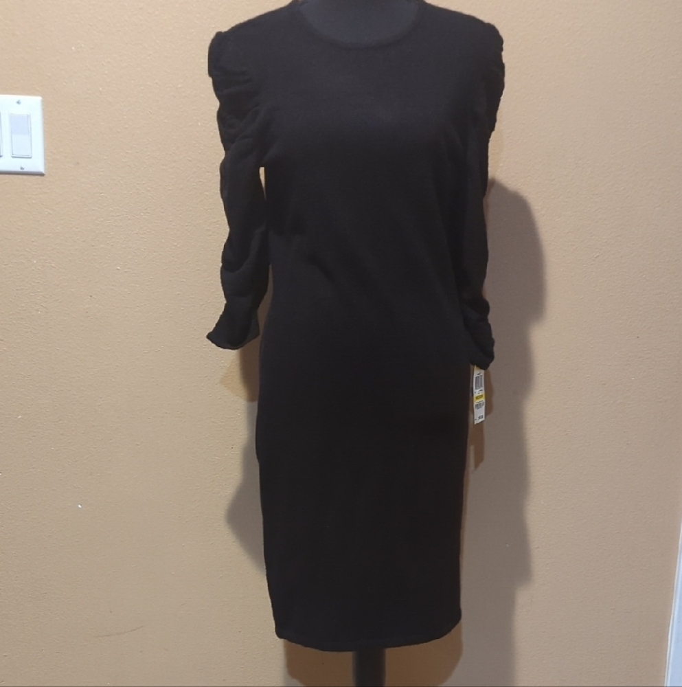 Tha Perfect Black Dress INC International Concepts Black Ruched Sheath Dress